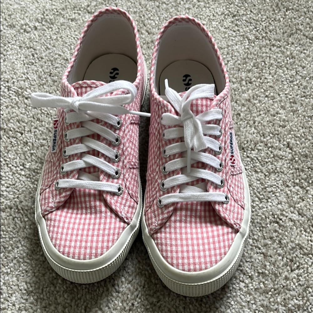 Superga Pink Gingham Sneakers